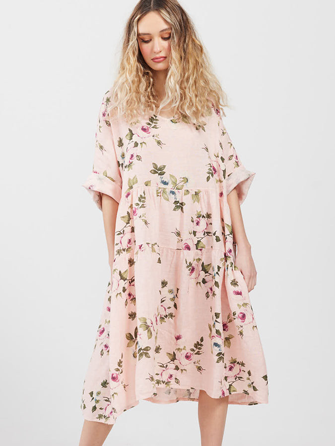 FLORAL Stella Linen Dress