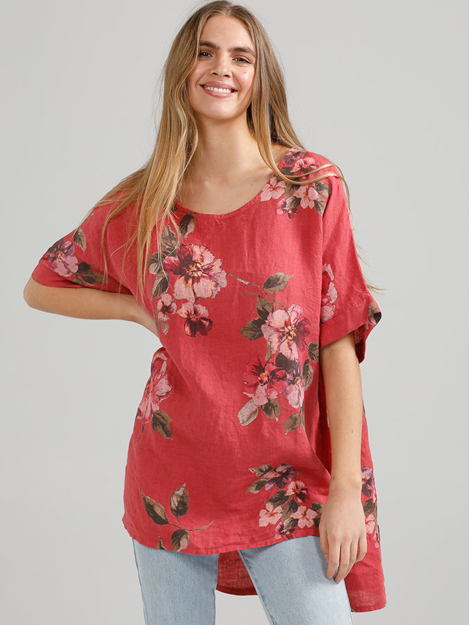 Floral Linen Contessa Top