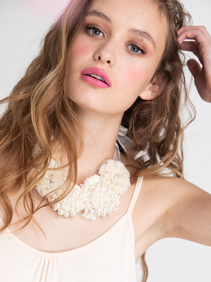 Pearl & Flower Statement Necklace