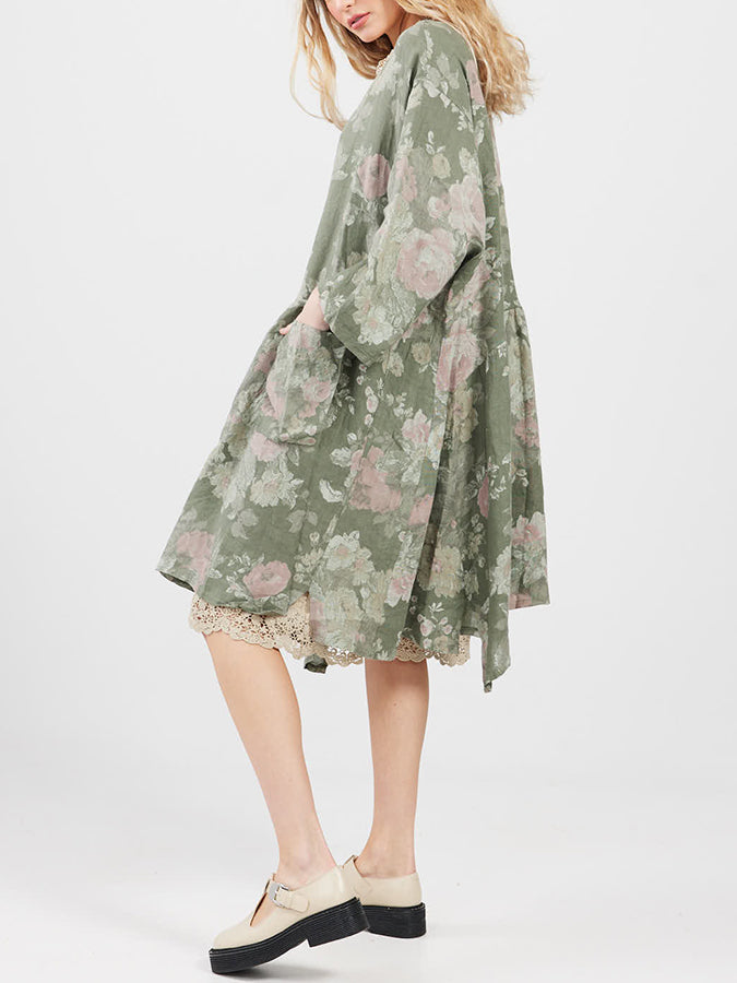 WOMEN'S - Clarissa Linen Dress FLORAL