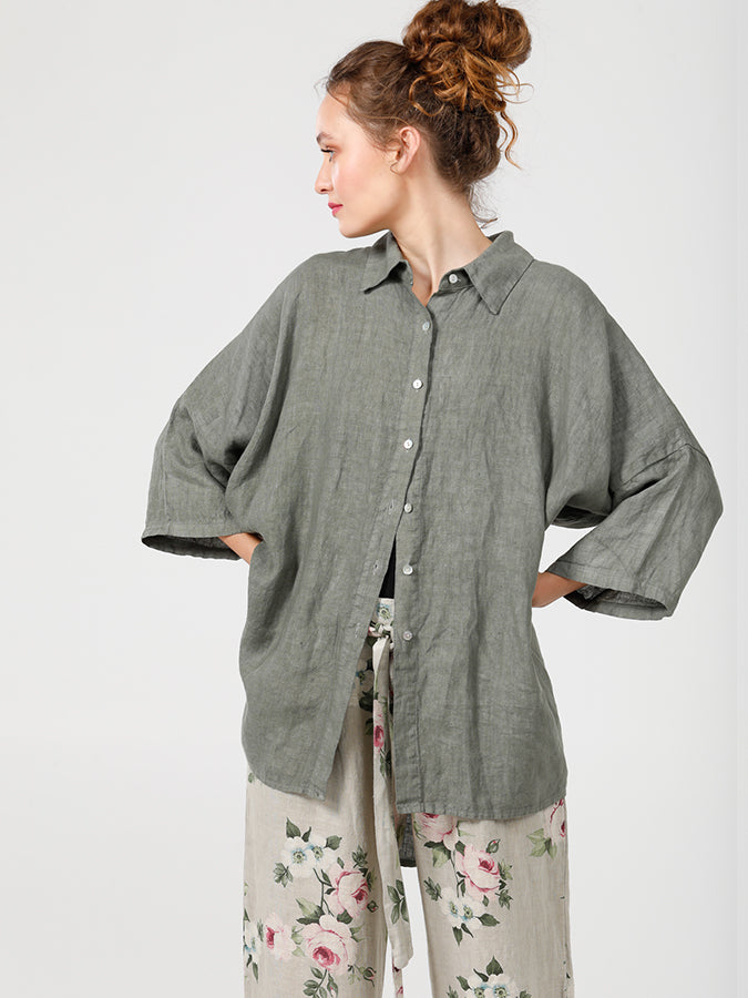 LINEN TEDDY SHIRT - Pure linen Loose Fit shirt