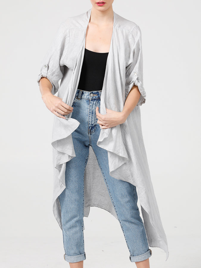 Sabine Coat - Pure Linen Open Coat