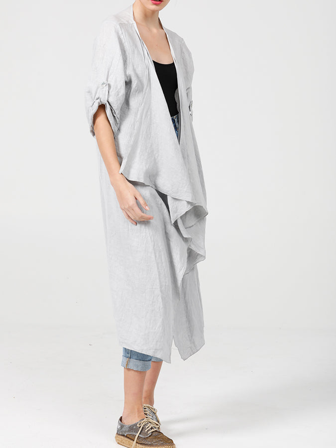 Sabine Coat - Pure Linen Open Coat