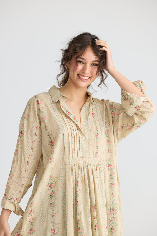 Annabelle Cotton Shirt Dress - French Floral