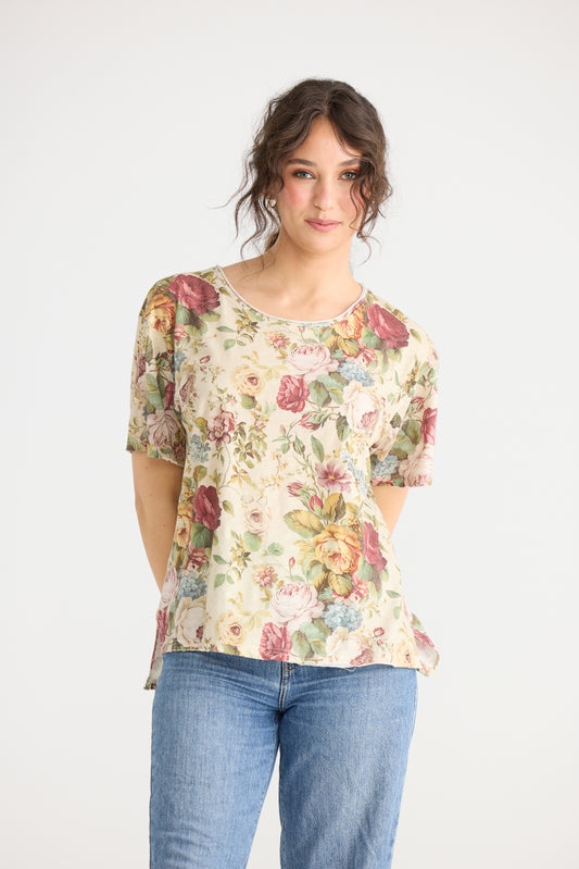Rose Garden Soft Cotton Floral Tshirt.