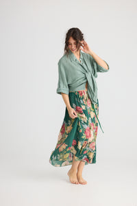 Teddy Linen shirt. Jade Green