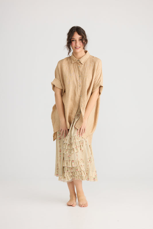 Teddy Linen shirt. Tan