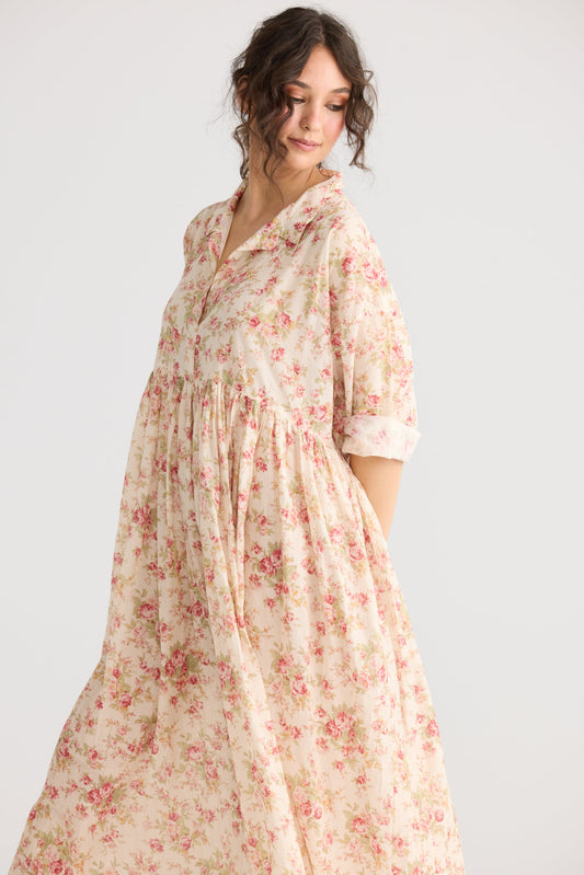 Meadowlark Dress coat. Vintage Floral ... Cream