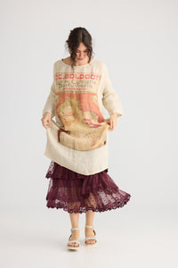 Art Nouveau Lady Isolde Linen Gauze Dress