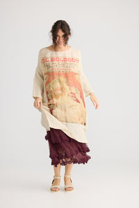 Art Nouveau Lady Isolde Linen Gauze Dress