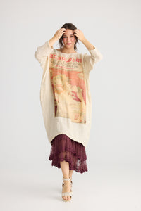 Art Nouveau Lady Isolde Linen Gauze Dress