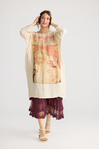 Art Nouveau Lady Isolde Linen Gauze Dress