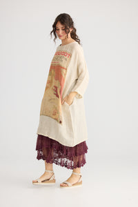 Art Nouveau Lady Isolde Linen Gauze Dress