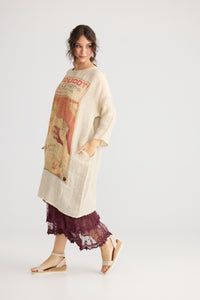 Art Nouveau Lady Isolde Linen Gauze Dress