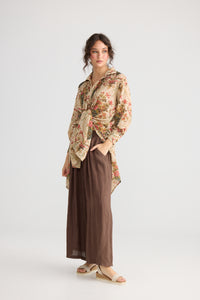 Annabelle Cotton Shirt Dress - Vase Of Flowers