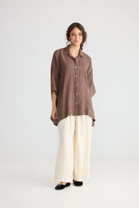 Teddy Linen shirt. Jade Green