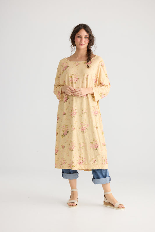 Annabeth Jersey Cotton Dress. Petite Fleur Floral