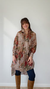 Annabelle Cotton Shirt Dress - Antique Rose