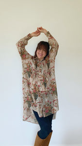 Annabelle Cotton Shirt Dress - Vase Of Flowers