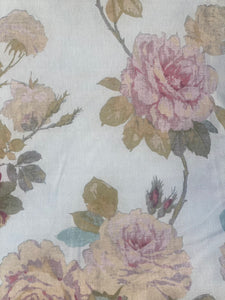 Poetry of Flowers Fabric Collection. French Blue Trellis Rose