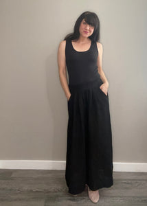 Lucille Linen Pants - Black