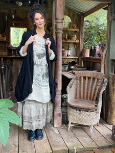 Harper Pure Linen Coat Jacket - Black