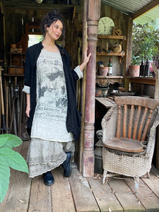 Harper Pure Linen Coat Jacket - Black