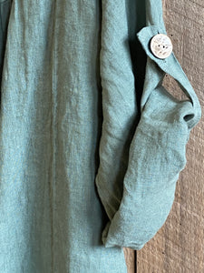 Fifi short linen jacket. Olive Green
