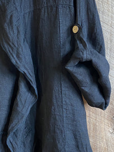 Fifi short linen jacket. Black