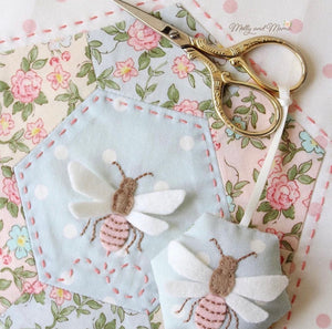 Rose & Violet's Garden Fabric. Sweet Blossoms in cream