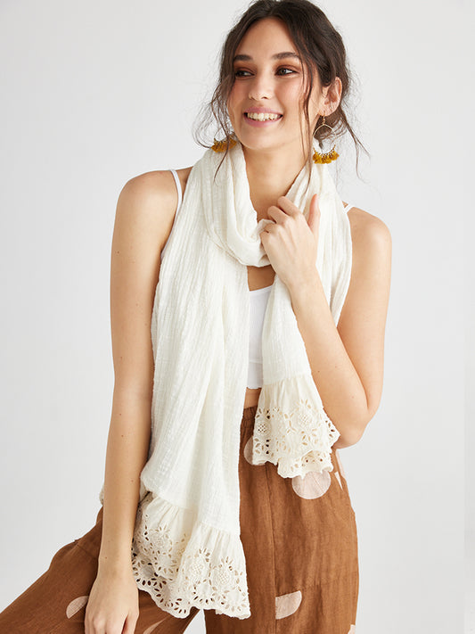 WREN Cotton and Lace Scarf
