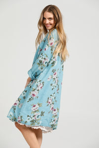 Mia linen dress. Tahitian Blue