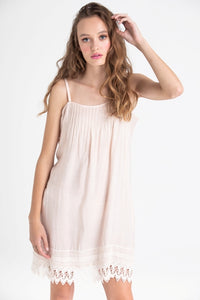 Amelie Cotton and Lace slip. Blush
