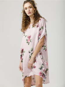 Rosabella floral linen top. Tearose