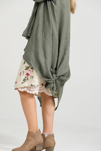 Sabine linen duster. Khaki