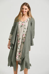 Sabine linen duster. Khaki