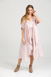 Sabine linen Duster. Blush