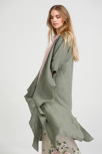 Sabine linen duster. Khaki