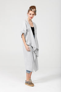 Sabine linen duster. Dove Grey