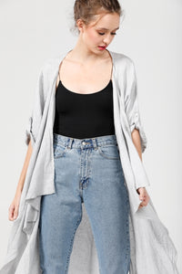 Sabine linen duster. Dove Grey