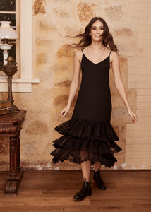 Evangeline slip dress. Black