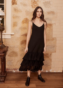 Evangeline slip dress. Black