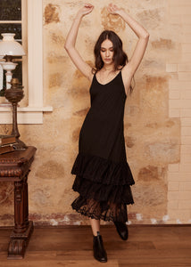 Evangeline slip dress. Black