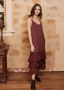 Evangeline slip dress. Bordeaux