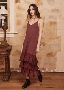 Evangeline slip dress. Bordeaux