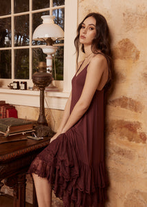 Evangeline slip dress. Bordeaux