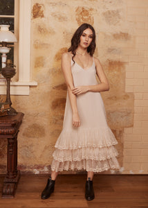 Evangeline slip dress. Stone