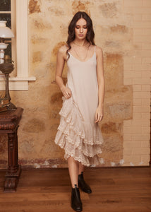 Evangeline slip dress. Stone