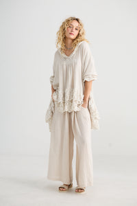 Lucille Linen Pants - Black