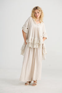Lucille Linen Pants - Black